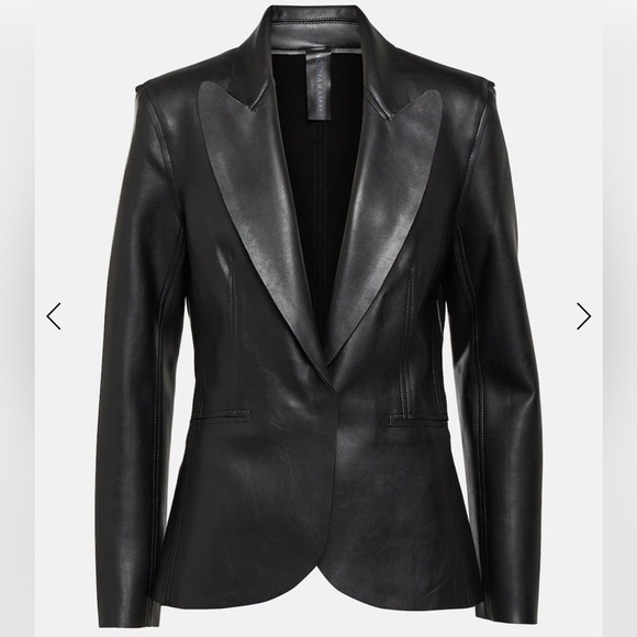 Norma Kamali Jackets & Blazers - Norma Kamali Black Faux Leather Blazer
